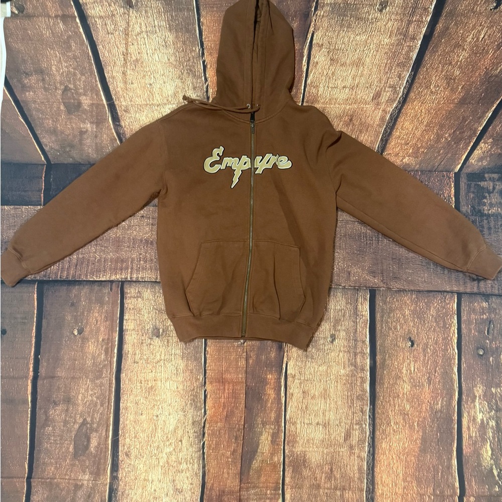 Empyre Brown Embroidered Full-zip Jacket | Men’s M